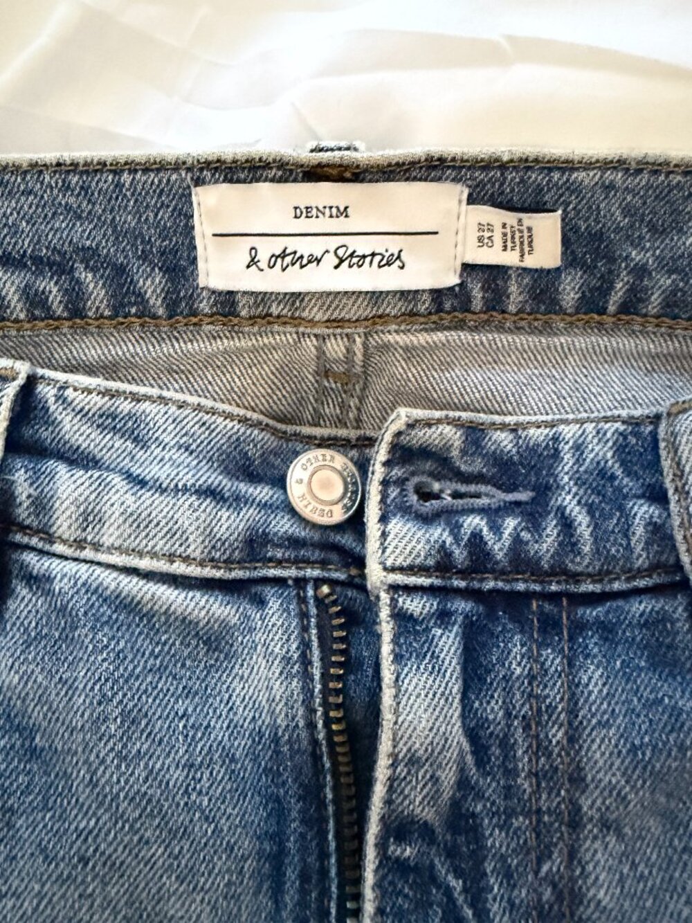 and other stories US 27 Straight Leg Denim Light Blue Wash jeans